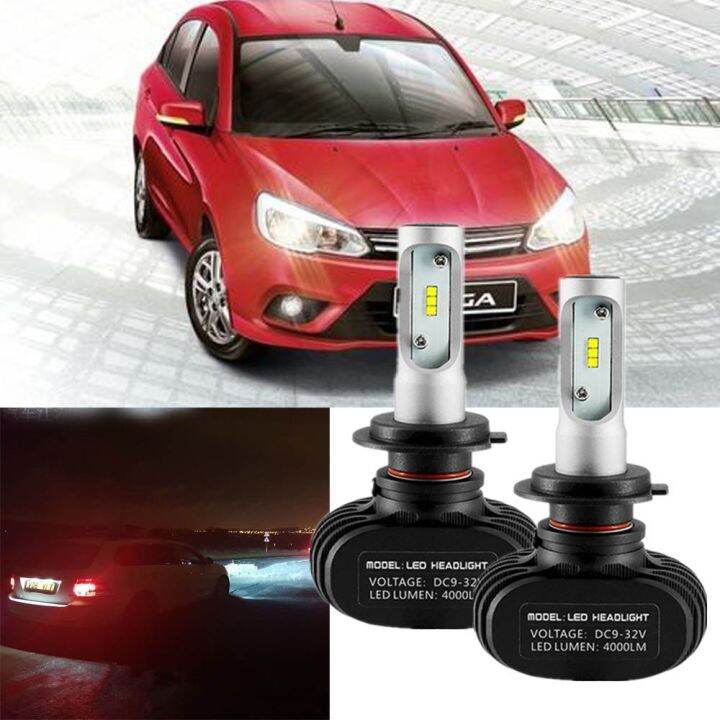 2pc led headlamp headlight h7 80w 6000k light bulbs for proton saga fl
