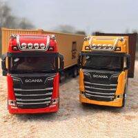 【CC】 1:50 Scale Diecast Truck S730 Tractor With Semi-Trailer Pull Back Sound Lights Children Boys Gifts