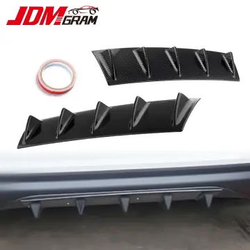 JDMGRAM Carbon Fiber Car Spoiler 4pcs Auto Rear Bumper Lip Diffuser Fin  Universal Wings Splitter Automobile Exterior Accessories