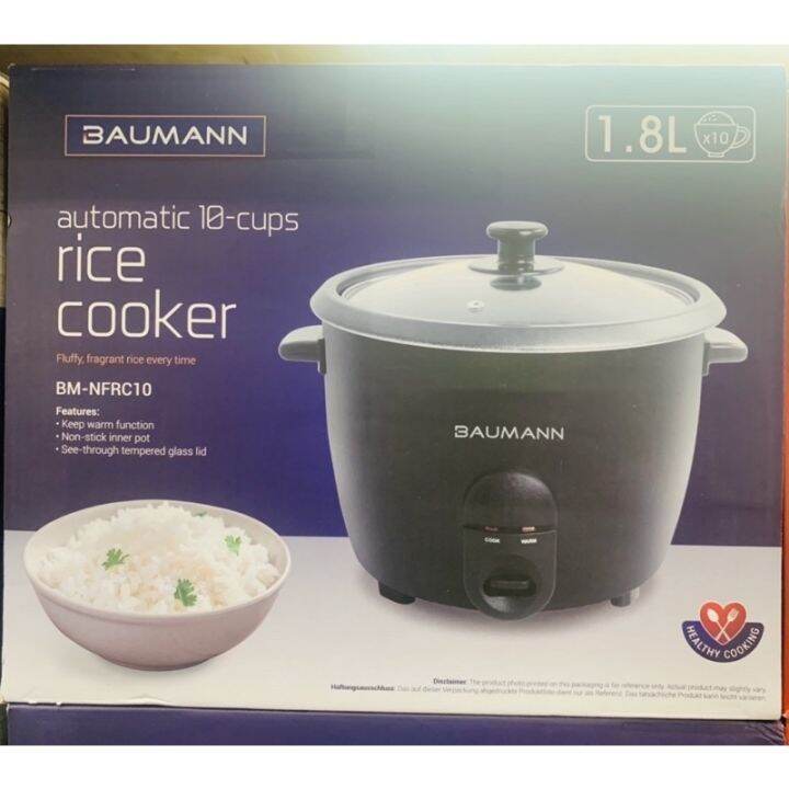 COD Automatic Rice Cooker (10 Cups) Baumann Heavy Duty Cooker! With Freebies Lazada PH
