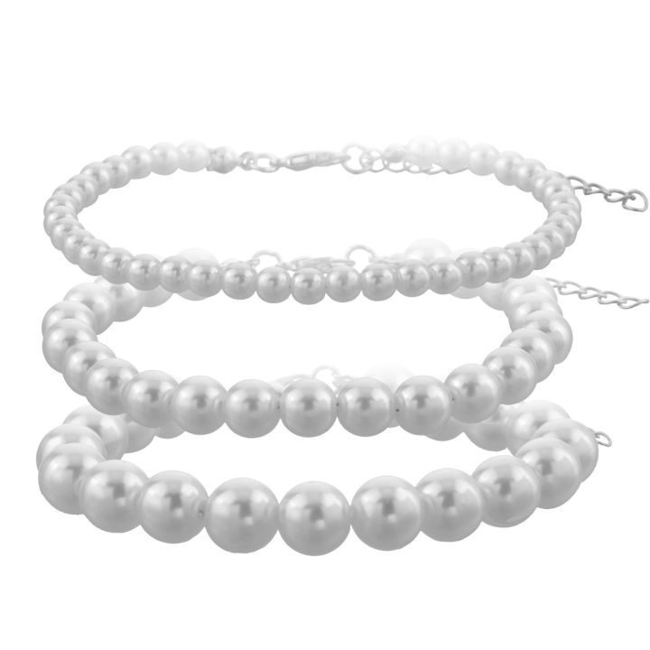 cod-european-and-cross-border-fashion-white-pearl-female-bracelet-simple-three-piece-set-personality-popular