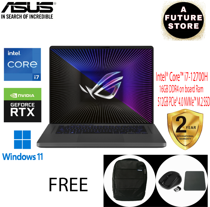 Asus ROG Zephyrus G16 GU603Z-UN3007W 16'' FHD+ 165Hz Gaming Laptop ( I7 ...