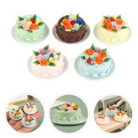 1:6 1:12 Scale Dollhouse Miniature Cake With Dish DIY Dessert Mini Food For Girl BJD Doll House Kitchen Furniture Accessories