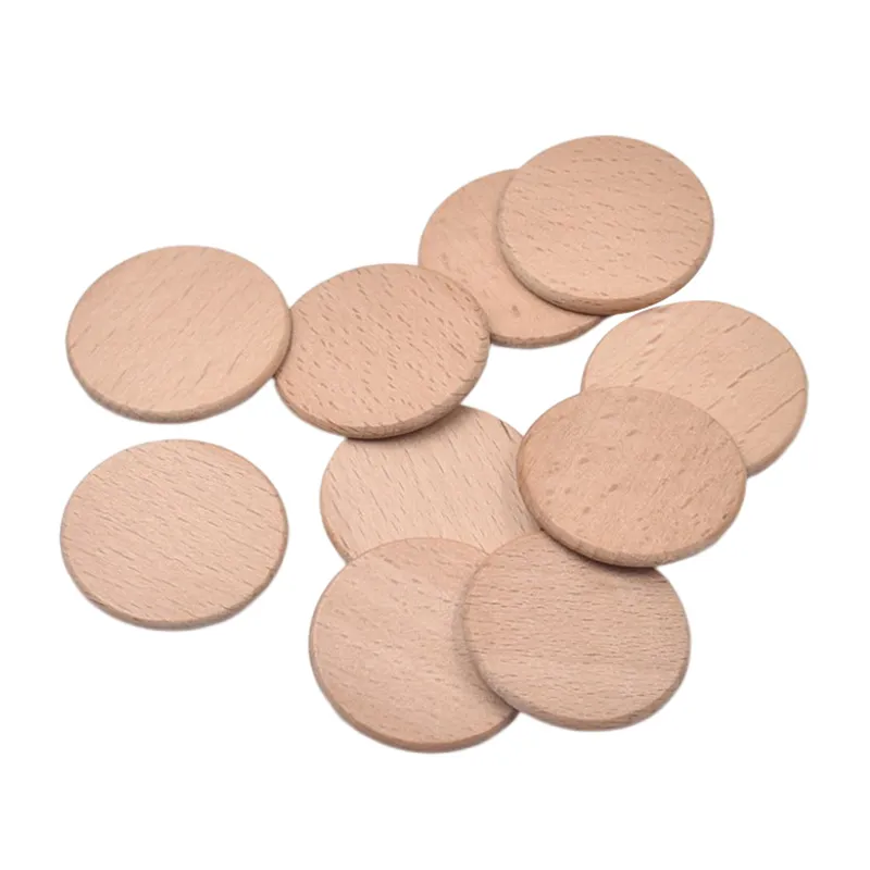 10pcs Round Disc Unfinished Wood Circle Wood Pieces Wooden Cutouts  Ornaments for Craft Supplies Decoration