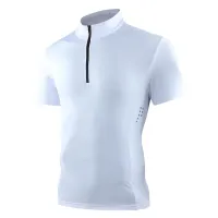 Compression T-Shirt for Men, Rashguard Long Sleeves Running T-Shirt for Gym and Football, Tight Sportswear Mens T-Shirt Zipper