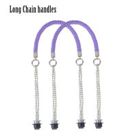 New 1 Pair Obag Handles Long Strap Belt with OT Silver Metal Chain For DIY EVA Autumn Winter Girl Women O Bag Shoulder HandBags