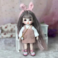 17CM BJD Cute Doll Ball Jointed Doll With Removable Wig Fashion Clothes Beautiful Box 18 DIY Dress Up Toys OrnamenFor Girl Gift