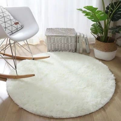 white color Round Rug Carpet Living Room Carpet Kids Room Rugs Soft and Fluffy Warm custom size diameter 6080100160cm