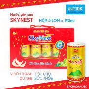 Nước Yến Sào SkyNest 3% Tổ Yến thật, Hộp quà ngang 5 lon x 190ml