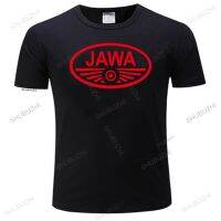 เสื้อยืดสำหรับผู้ชายทรงหลวมเสื้อยืดคอกลมเสื้อยืดสีดำ Jawa ผ้าฝ้ายแขนสั้นฤดูร้อนแฟชั่นรถจักรยานยนต์ยี่ห้อแฟชั่น