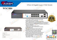 WATASHI POE Switch 8 PORT ( AI )100/1000 + 1 CONSOLE + 2 SFP รุ่น WSC084