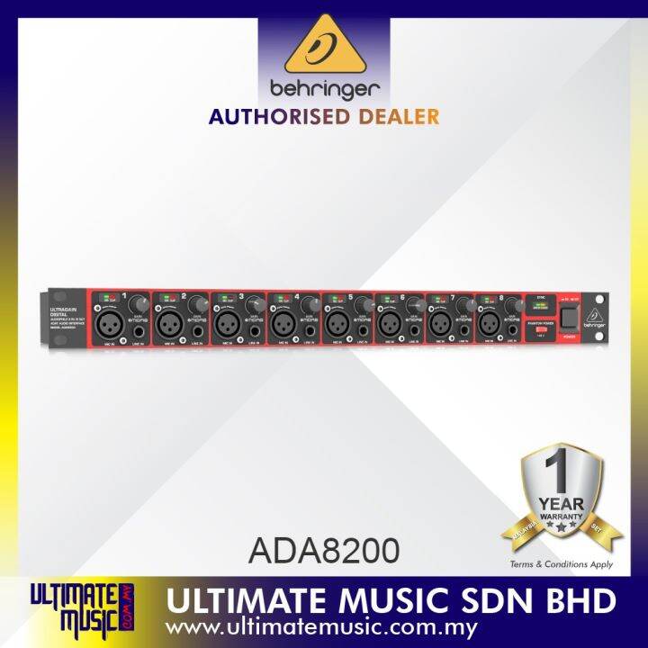 BEHRINGER ULTRAGAIN DIGITAL ADA8200 Audiophile 8 In/8 Out ADAT Audio