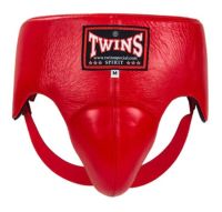 Twins Special Steel cup groin protector APL1 Red  (Size M )  Muay Thai MMA K1 กระจับนักมวย ทวินส์ สเปเชี่ยล  แดง น้ำเงินทำจากหนังเเท้