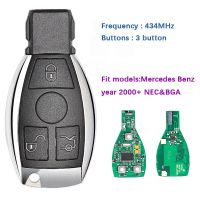 อะไหล่ CN002035กุญแจรถ3ปุ่มศิลปะสำหรับ Mercedes Benz ปี2000 + สไตล์ NEC &amp; BGA การควบคุมกุญแจรถยนต์433Mhz