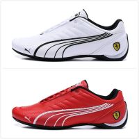 2023 Hot Sale [Original✅] PM* Autumn Leisure Leather Shoes Soft Bottom Flat Bottom Running Shoes Trendy Genuine Leather Mens Shoes Ferrarii- Racing shoes {Free Shipping}