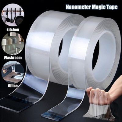 【YF】✾✘㍿  Multipurpose Removable Mounting Sided Tape Washable Wall Strips Transparent Poster
