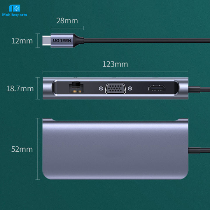 usb-c-ฮับตัวแปลงแบบหลายพอร์ตชุดแปลง-usb-ตัวแยกสำหรับสำนักงานบ้านทุกที่ที่คุณต้องการ-สายเคเบิลเครือข่ายส่งใน24ชั่วโมง