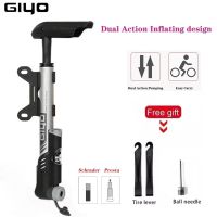 【 COD 】Giyo ปั๊ม120psi มินิการกระทำแบบ Dual จักรยานปั๊ม MTB I Nflator จักรยานถนนขี่จักรยาน P Resta S Chrader วาล์วแบบพกพายางมือปั๊ม