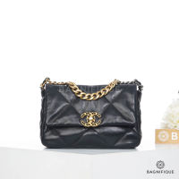 CHANEL FLAP 19 26 BLACK GOAT SGHW