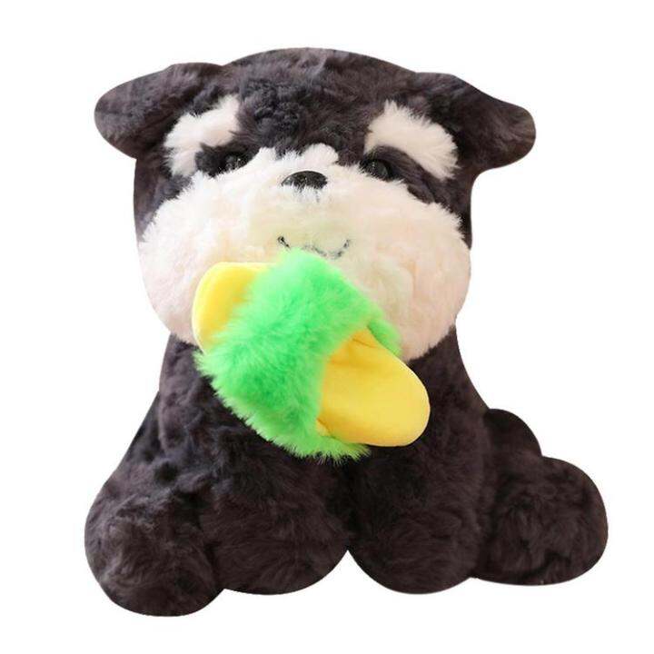 plush-dog-doll-biting-a-shoe-dog-themed-decor-dog-plushies-for-kids-mini-stuffed-animals-squatting-with-cute-expression-for-women-men-room-home-sensible