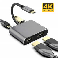 4K Type C to Dual HDMI-compatible USB 3.0 PD Converter 4 in 1 Dock Station Hub Hdmi Adapter Cable For Laptop Monitor