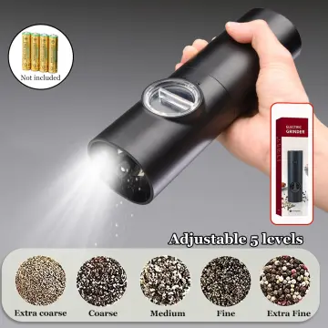 Leeseph Battery Operated Pepper Grinders, One-Button Operation Electric Sea Salt  Mills, Kitchen Tools Gadgets