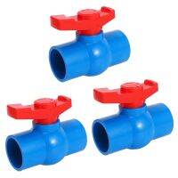 3X 40mm x 40mm Full Port Red Handle Lever U-PVC Ball Valve Blue