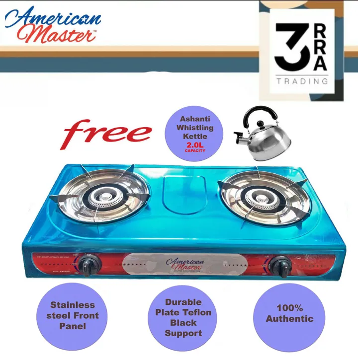 American Master Double Burner Gas Stove AMDB200 with Free Kettle