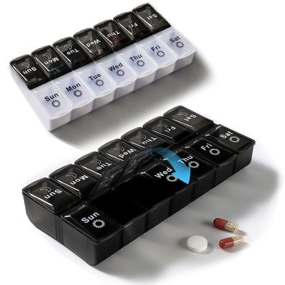 【YF】♤♤✳  weekly pill case 28 grids medicine tablte dispenser organizer box storage