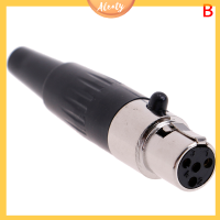 Aleaty? 1PC Mini XLR 3 4 PIN ปลั๊กตัวเมียขนาดเล็ก XLR Audio Microphone Connector for MIC