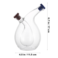 1 Pc Cruets Oil Vinegar 2 In 1, Oil Dispenser, Glass Dispenser Cruet, Vinegar Dispenser Cruet Bottle With Pourer Stoppers