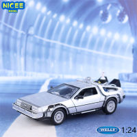 WELLY 1:24 Back To The Future Time Machine Diecast Alloy Model Car DMC-12 Delorean Metal Toy Car Collection Gift B186