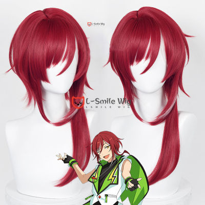 Anime ES Ensemble Stars Sakasaki Natsume Dark Red Short Cosplay Wigs Heat Resistant Synthetic Hair Anime Party Wig + Wig Cap