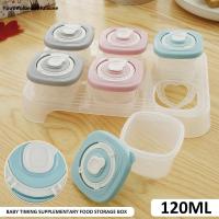 Makanan Toples ความจุมากเด็กพร้อมฝาปิดกันอากาศเข้า6ชิ้นภาชนะบรรจุอาหารสำหรับเด็กอ่อน120มล. กล่องเก็บรักษาอาหารแบบพกพาอาหารกล่องเก็บของพกพากล่องเก็บของในบ้านเก็บรักษาอาหารแบบพกพา