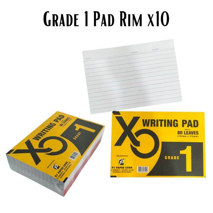 GRADE 1 PAD X10 RIM / GRADE 2 PAD X10 RIM / WRITING PADS / SCHOOL