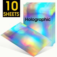 10 Sheets Holographic Sticker Printable Vinyl Sticker Paper A4 Self-adhesive DIY Label Print Paper Waterproof for Inkjet Printer