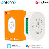 Lonsonho Zigbee Smart Switch Module Mini Relay 2 Way 16A Tuya Smart Life Wireless Remote Control Works With Alexa Home