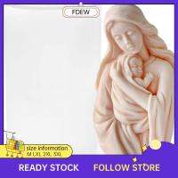 FDEW สีขาวขาว แม่พิมพ์เทียนซิลิโคน Virgin Mary ซิลิโคนทำจากซิลิโคน 139.5ซม. ค่ะ แม่พิมพ์ซิลิโคนหล่อเรซิน ของขวัญวันแม่สำหรับแม่ทูนหัว อุปกรณ์งานฝีมือสำหรับงานฝีมือ