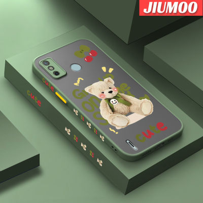 เคส JIUMOO สำหรับ Tecno Spark 6 Go Spark Go 2020 Spark Go 2021เคสดีไซน์ใหม่ตุ๊กตาหมีลายการ์ตูนน่ารักกันกระแทกแบบแข็งเคสซิลิโคนลายขอบเคสคลุมทั้งหมดป้องกันเลนส์กล้องเคสนิ่ม
