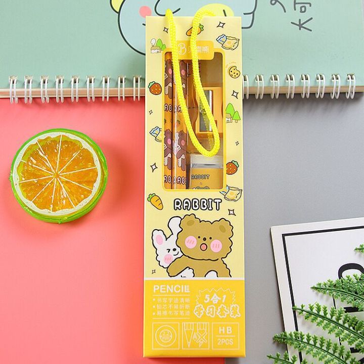 five-piece-creative-school-opens-stationery-set-gift-box-student-and-childrens-birthday-gift-stationery