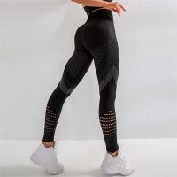 【Hot Sale】embellishembellish SeamlessPants ผู้หญิง Leggings เอวสูง WorkoutSportwear Push Up กางเกงออกกำลังกาย Hollowtraining Leggings