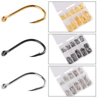 100Pcs Fishing Hooks Set 3-12# Carbon Steel Single Circle Fishhook Fly Jip Barbed Carp River Sea Tackle Accessories with Box