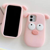 สำหรับ iPhone 6วินาที7 8 6บวกกรณี3D การ์ตูนน่ารักหมูซิลิโคนสำหรับ iPhone 11 12 13 14 Pro Max XS XR XsMax กรณีปก