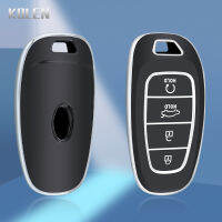 TPU รถ Remote Key Case Cover Shell Fob สำหรับ Hyundai Tucson Solaris Sonata Hybrid NEXO NX4 Santafe DN8 4ปุ่มกระเป๋าอุปกรณ์เสริม