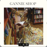 GANNIESHOP Dress เดรส เดรสสีเหลือง เดรสพิมพ์ลาย เดรสลายดอก เดรสยาว​ กระดุมมุกด้านหน้า​ ซับในทั้งชุด​ เดรสออกงาน ใส่เที่ยว ไปทะเล เดรสแขนยาว