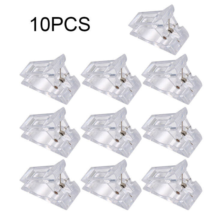 10PCS Transparent Polygel Quick Building Nail Tips Clips Finger Nail ...