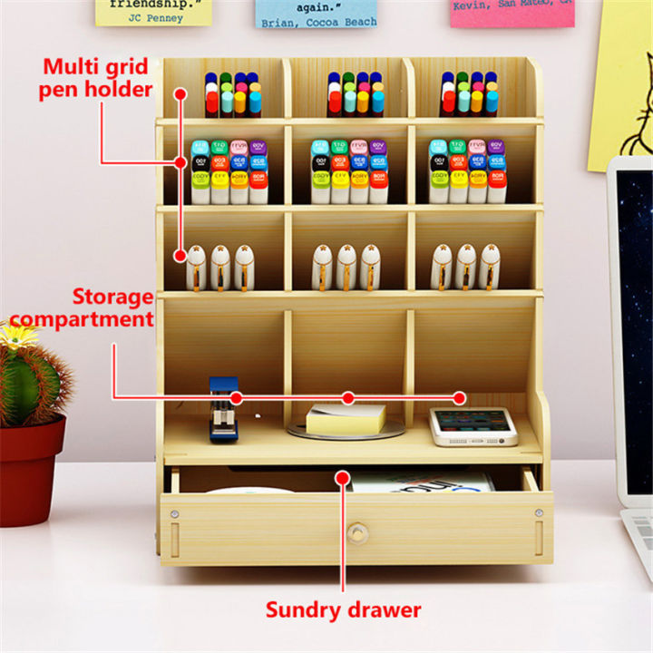 1-ชิ้นไม้จัดโต๊ะอเนกประสงค์-diy-ผู้ถือปากกากล่องสก์ท็อปเครื่องเขียนโฮมออฟฟิศซัพพลายสก์ท็อปชั้นเก็บ