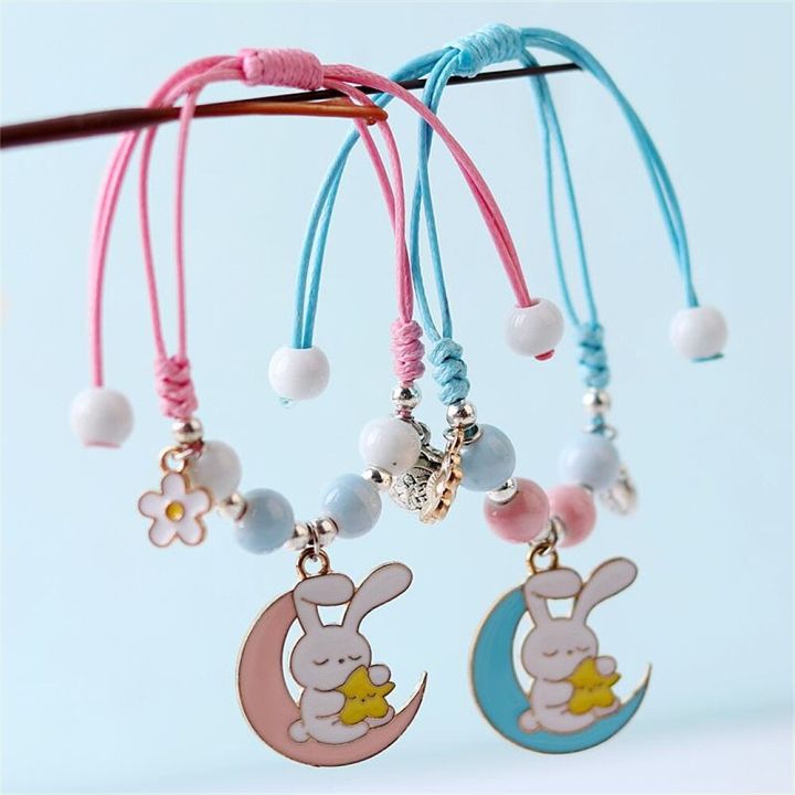 cute-cartoon-rabbit-flower-bracelet-for-women-girl-fashion-animal-bunny-bangles-students-childrens-best-friends-jewelry-gifts
