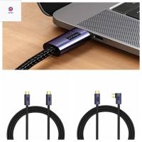 P9YN2 USB Type C USB4.0 20Gbps สาย USB แบบโค้งงอสายข้อมูล20V/5A เคลื่อนที่ชาร์จแบบเร็วค่าโทรศัพท์