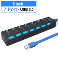 【❤】 The Auto Zone USB Hub 3.0 USB 3.0 Hub แยก USB 2.0 Hab หลาย4/7พอร์ต Expander พร้อมอะแดปเตอร์ไฟฟ้าอุปกรณ์คอมพิวเตอร์สำหรับ Pc